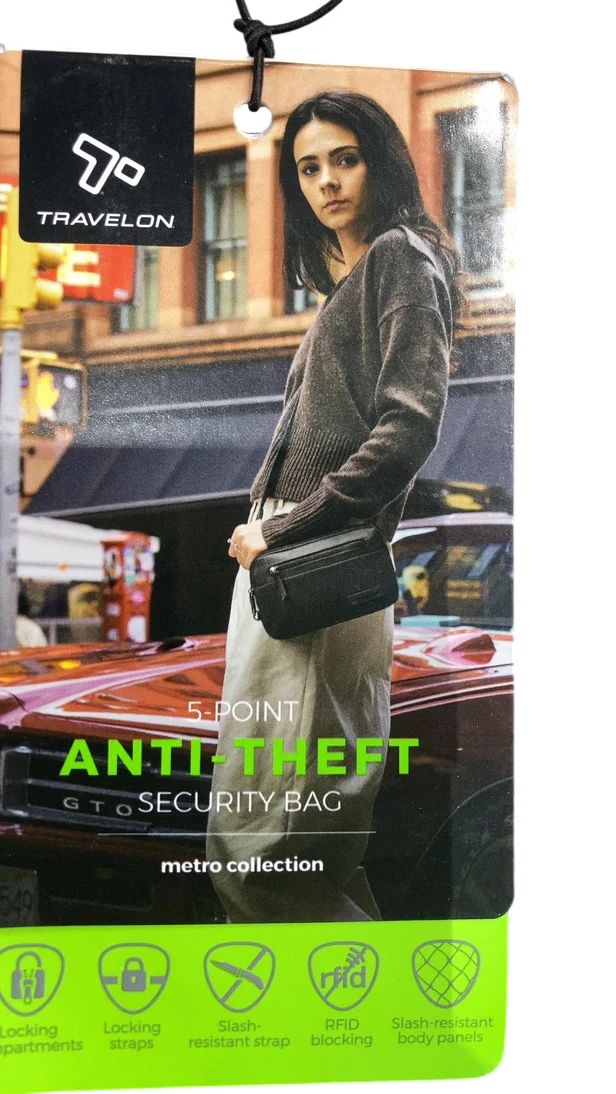 Travelon Anti Theft Bag, Crossbody, Metro Collection, Navy Heather - Image 4