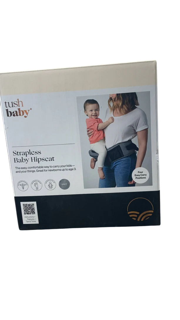 TushBaby Hip Baby Carrier, Grey - Image 4