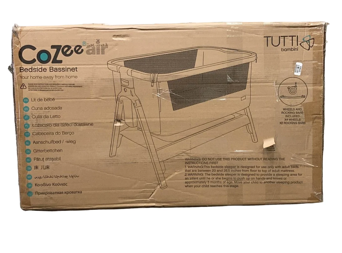 Tutti Bambini Cozee Air Bedside Bassinet, Oak (Light Pink) - Image 3