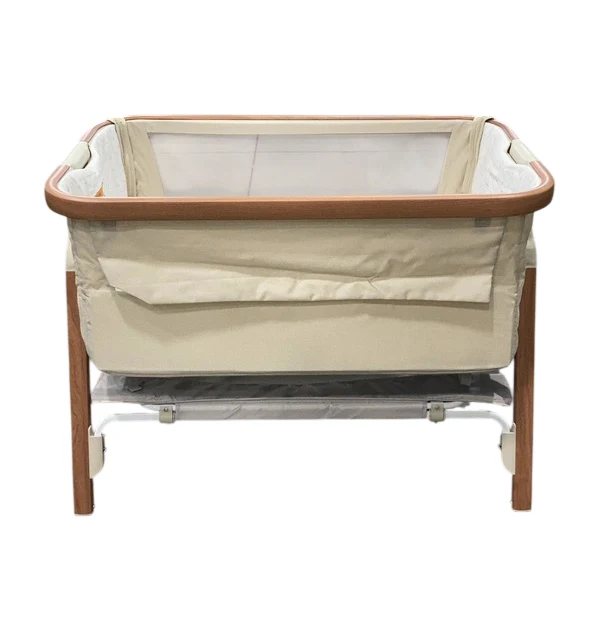 Tutti Bambini CoZee Air Bedside Bassinet, Scandinavian Walnut & Ecru - Image 2