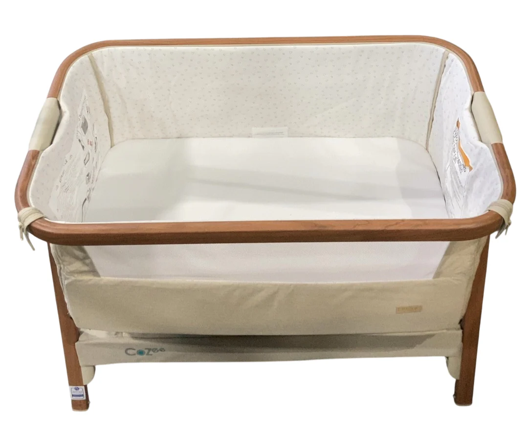 Tutti Bambini CoZee Air Bedside Bassinet, Scandinavian Walnut & Ecru - Image 2