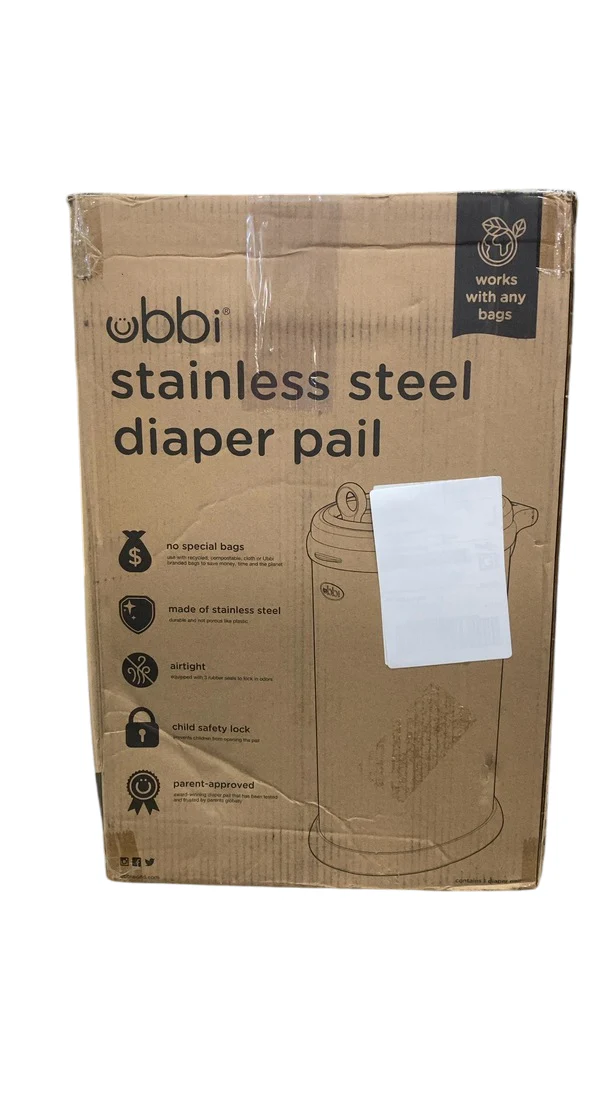 Ubbi Diaper Pail, Matte White - Image 3