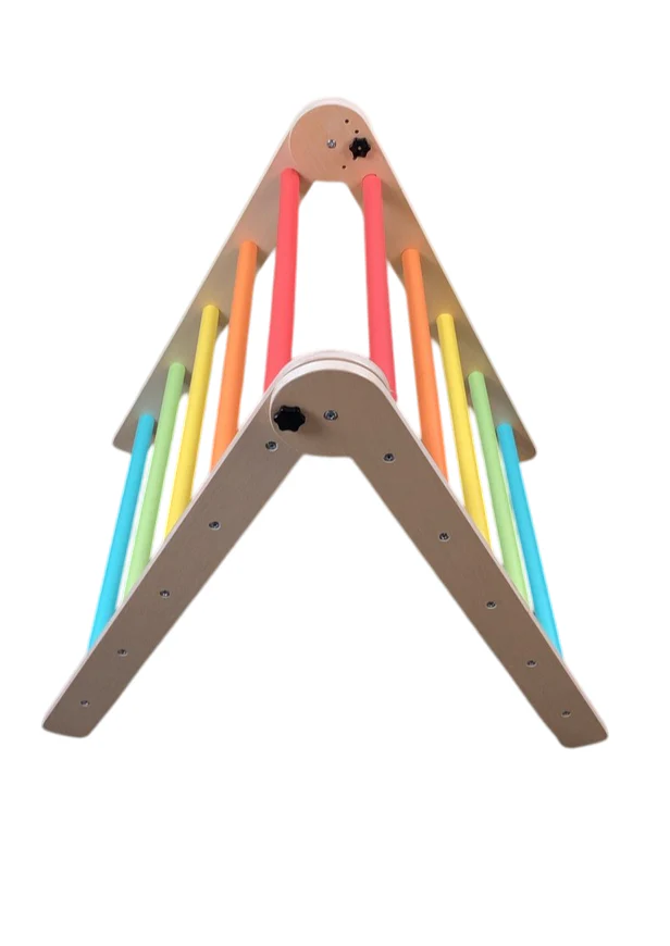 Pikler Triangle Climber With Ramp, Rainbow - Image 5