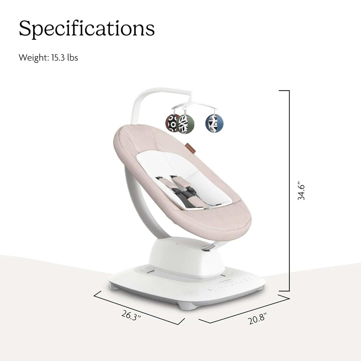 UPPAbaby Mamaroo Smart Swing, Charlie (Sand Melange) - Image 3