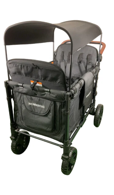Wonderfold W4 Luxe Quad Stroller Wagon, 2024, Volcanic Black - Image 2