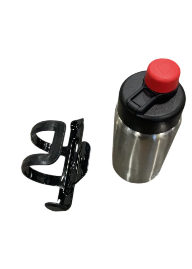 Woom GLUG Stainless Steel Bottle + Bottle Cage, Stainless - Image 2