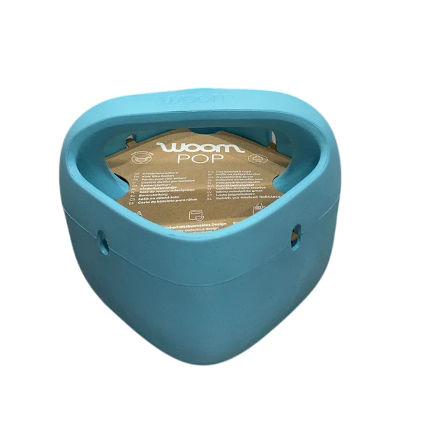 Woom POP Kids' Bike Basket, Bubble Gum Blue - Image 2