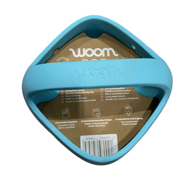 Woom POP Kids' Bike Basket, Bubble Gum Blue - Image 3